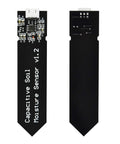 Front and back view of Capacitive Soil Moisture Sensor for Arduino, corrosion-resistant moisture detector, pack of 2 units