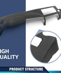 Side view of black TPE dash cover panel for Chevy Silverado/GMC Sierra dual-glovebox dash bezel (2007–2013).