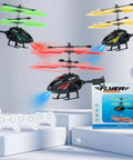 Three Pack Gesture Sensing RC Toys For Kids, Indoor Flying Helicopters And Airplanes With Lights, Box and Controllers