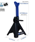 3 Ton Double Locking Car Jack Stands Heavy Duty Lift Supports Adjustable 11.2 To 16.8 Inches 6000 LB Capacity Each Set Of Two