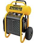 Heavy Duty Portable Air Compressor Featuring 4.5 Gallon Steel Tank And 225 Psi Maximum Pressure With Smooth Roll Wheels.