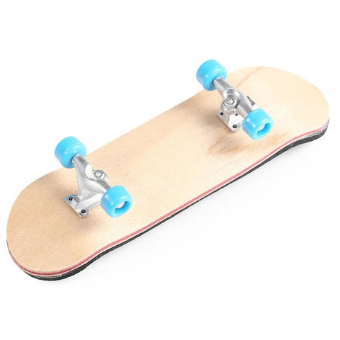 Mini Finger Skateboard With Maple Wood Deck, Deep Concave And High Kick, Four Ball Bearing Wheels, Silicone Strap Trucks, Random Color Bearings