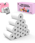 10 Rolls White Thermal Paper Refill For Kids Cameras 57x25mm 2.24x16 In Each Roll Not Self Adhesive Prints 70 To 90 Photos Per Roll And Works With Most DIY Instant Kid Cameras white thermal paper rolls and kids camera box