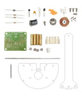 Electromagnetic Pendulum Kit components of Magnet Pendulum DIY Science Kit for Hands On Learning Without Cord Easy Assembly Magnetic Induction Experiments for Kids Kid Friendly STEM Activity That Builds Physics Intuition; includes PC polycarbonate parts, circuit board, and assembly pieces for physics learning.