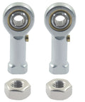 Two Pack Rod End Bearing PHSB4 With 1/4 Inch Bore And 1/4-28 Right Hand Thread Self Lubricating Ball Joint Jam Nut Included on steel bearings