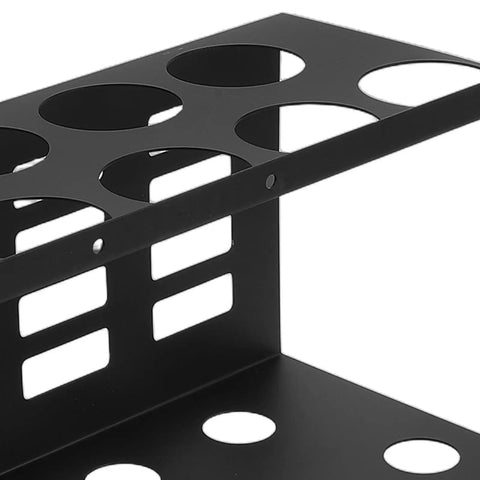 Close-up of Badass Wall Mounted Caulk Tube Organizer Rack With 11 Hella Durable Slots for no sweat storage, showing slots and smooth edge frame.