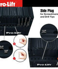 Cordless Drill Organizer Wall Mount Power Tool Storage Rack With Five Hanging Slots Wooden M003W1 side view with tool slots