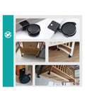 Set Of Four One Point Five Inch U Shaped Plywood Universal Furniture Casters With Brakes For Chairs Desks And Office Tables