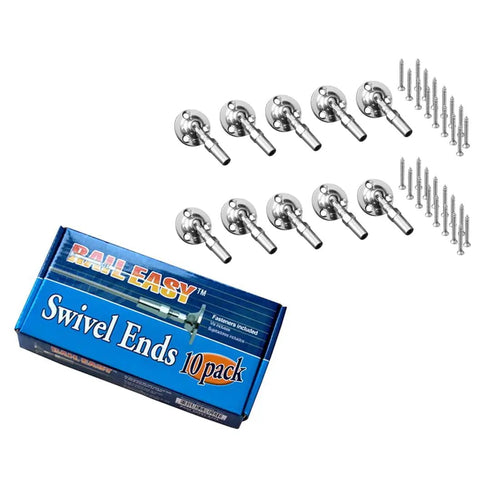 Ten-pack Swivel End Fittings For Cable Railings Five Thirty Second Inch 316L Marine Grade Stainless Steel with screws