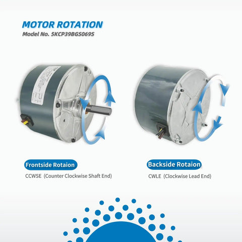 Condenser Fan Motor Replacement For Your AC Upgrade Plug-And-Play One-Tenth HP 1100 RPM 208-230V 60Hz 48 Frame CCW Rotation