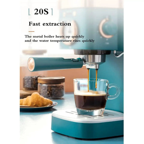 Game Changer Semi Automatic Espresso Maker With Integrated Milk Frother And Steam Wand For Nailing That Cafe Style Cappuccino Latte And Bold Home Brews Quick Heat Up And Steady Pressure For Smooth Sipping Daily with fast espresso extraction.