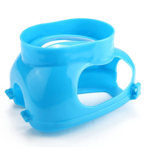 Blue durable plastic pigeon holder for feeding and meds, fixed mount bird fixer rack, injection syringe holder for young pigeons and chicks