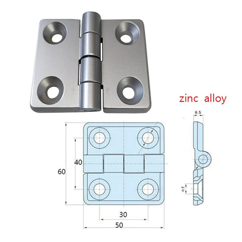 60 X 50Mm Switch Control Distribution Box Door Hinge for Electric Cabinets and Power Networks, zinc alloy heavy-duty metal accessory