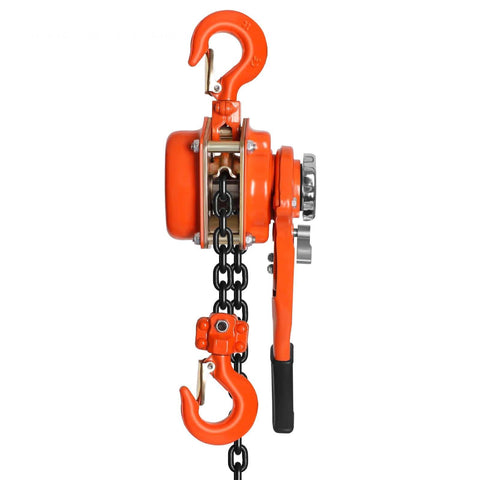 Side view of Three Quarter Ton Manual Ratchet Lever Hoist Workhorse With 1650 Lb Lifting Capacity And 10 Ft G80 Chain