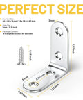 Stainless Steel L Bracket Set For Shelves 16 Pieces With 64 Screws 40mm By 40mm 90 Degree Right Angle Corner Braces