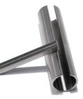 Stainless steel shaft sleeve adapter, 5/8 in bore x 3/4 in OD x 3 in length, with 3/16 in key.