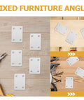 Beefy Built Heavy Duty Flat Corner Brackets Set for Shelves and Wood, 30 pcs, stainless steel mending plates with tools and woodwork.