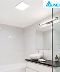 Modern bathroom with 100 CFM Bathroom Exhaust Fan With Edge Lit Dimmable LED Light, Energy Efficient Brushless DC Motor installed