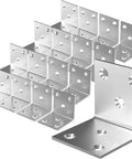 40 Pack Stainless Steel L Brackets 2 Inch Corner Braces Heavy Duty Shelf Supports Rust Proof Angle Braces stacked in smooth silver finish.