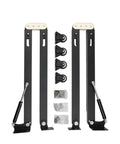 Black Folding Table Hinge And Concealed Cabinet Connector with steel pivot brackets and mounting hardware for stable setups.