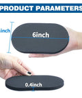 Eight Pack Heavy Duty Oval Felt Furniture Sliders For Moving On Hard Floors Easily Glide Couches Beds Armoires Reusable Durable Three And One Half Inch By Six Inch Size, showing product dimensions.