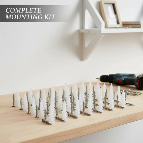 Heavy Duty M10 Nylon Drywall Anchors With Screws Pack on table for secure hollow wall mounting, no studs, easy install