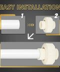 Step-by-step guide for installing 50 Pack CPVC Union Fittings 1 Inch By 1 Inch Slip Socket Pipe Connectors featuring easy push fit design.