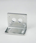 Two Pack 370 Motor Mounting Bracket With Screws Alloy Steel L Shape Holder for DC Worm Geared Motors, shown front angled view