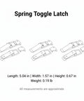 Heavy Duty Spring Toggle Latch For Toolboxes And Storage Cases Solid Iron With Electro Plating To Keep Doors Secure On Vibrating Trucks, 5.04 in length, 1.57 in width.