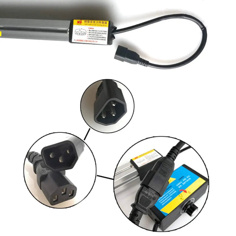 Close-up of the plug connections for the 48 Inch Acrylic And Pvc Plastic Bender Heater Tool, showing power cord details.