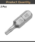 Heavy Hitter T10 Torx Bits, 1/4 Inch Hex Shank, One Inch Length, Premium S2 Steel Bit, two pieces