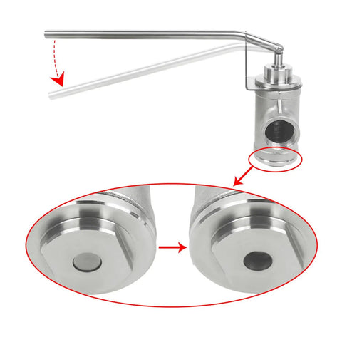 Stainless Steel Dripless Honey Bottling Valve With 1 Inch NPT Thread Beekeeping Bottling Equipment close-up of valve details