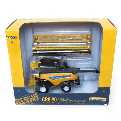One Sixty Fourth Scale Farm Combine With Corn And Grain Headers Die Cast And Plastic Construction For Collectors model in box