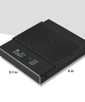Black Coffee Scale Basic 2.0 with Water Flow Rate, Timer, USB Rechargeable, Digital Display, Pro Grade Kitchen Scale