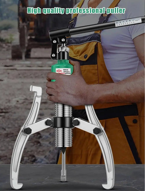 Bad Ass 5 Ton Hydraulic Puller Bearing Hub Separator Gear Kit Adjusts For Two Or Three Jaws With Rotating Pump Head Design To Make Wheel Hub Removal Easy Breezy And Zero Hassle While Handling Heavy Flanges And Stubborn Seized Rims Fast, 3-jaw steel puller