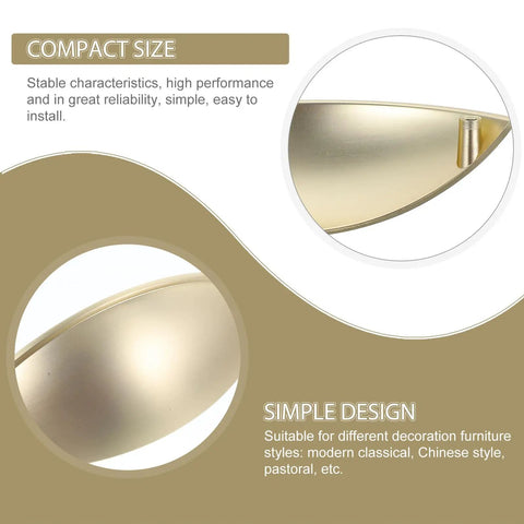 Detailed view of gold brushed half circle zinc alloy door handle and drawer pull set, showing simple design and easy installation.