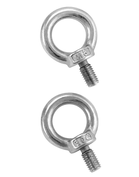 Heavy Duty Lifting Ring Eyebolts Set M8 x 14mm 304 Stainless Steel Threaded Eyebolts Eye Nut Fasteners shown in close-up