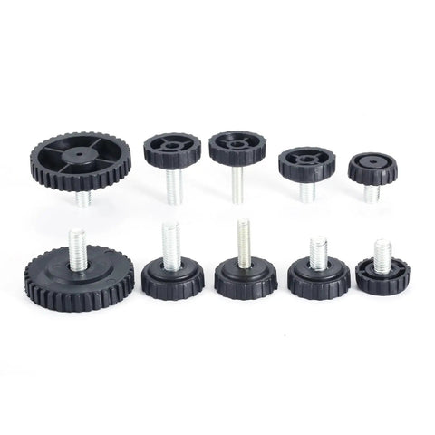 Screw On Furniture Glide Leveling Foot Set For Tables And Desks Beefy Adjustable Diameter Leg Levelers 10 Pack M6 M8