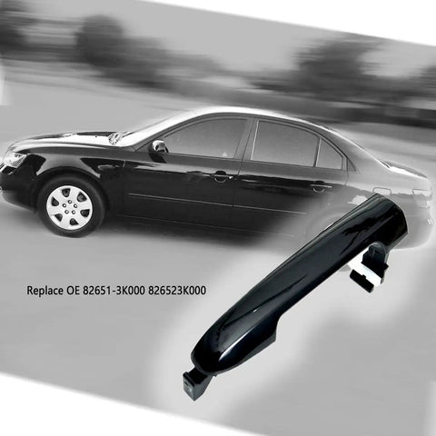 Black Exterior Door Handle Set For Hyundai Sonata 2005 2006 2007 2008 2009 2010 with car background