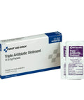 First Aid Only Triple Antibiotic Ointment packets, box of 12, front view with two sachets visible