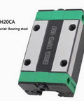 Heavy Duty EGH15CA Linear Rail Carriage Block Compatible With EGR15 Guide Rail Buttery Smooth Bearing Steel Slide Runner viewed from top angle with green accents.