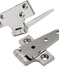 Two-pack Laorde 316 stainless steel T-hinges for marine use, 4x2 in (100x54 mm) with screws