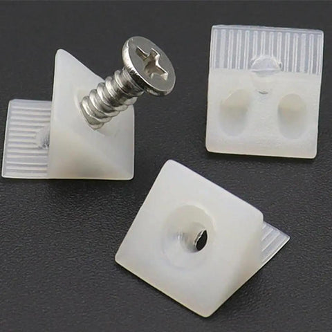 50 Pack Drawer Wedges With Screws For Quick Furniture Repair And Drawer Bottom Support, 90 Degree Plastic Angle Brackets Fasteners