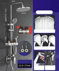 Heavy Duty Surface Mounted Shower Faucet Mixer with 304 Stainless Steel Body featuring ABS Round Top Spray and three function booster handheld sprayer.