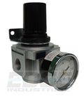 Heavy Duty In-Line Air Pressure Regulator For Air Compressors, Adjustable 7 PSI To 215 PSI, 130 CFM with gauge and bracket