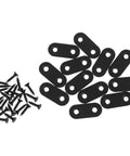 12 Sets Black Stainless Steel Flat Mending Brackets With Screws For Cabinets And Furniture Repair Smooth Burr Free Surface Straight Corner Braces