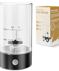 Cold Foam Milk Frother 9oz Automatic No Mess Whipping Gadget For Lattes, Cappuccinos, And Macchiatos, Quick Handheld Frother Smoky Black Finish