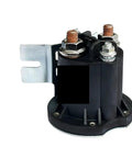 Reliable 12V And 24V Electric Forklift Oil Pump Starter Switch Relay Contactor for heavy duty stacker trucks, black plastic design.