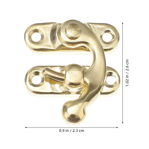 Vintage Swing Bag Clasp Closure Lock Retro Latch For Jewelry Boxes And Wooden Chests Golden Metal Buckle Hardware shown in detail