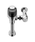 Slick Sensor Operated Commercial Toilet Flushometer, 1.28 GPF Low Flow, Heavy Duty Chrome Flush Valve with tankless design.
